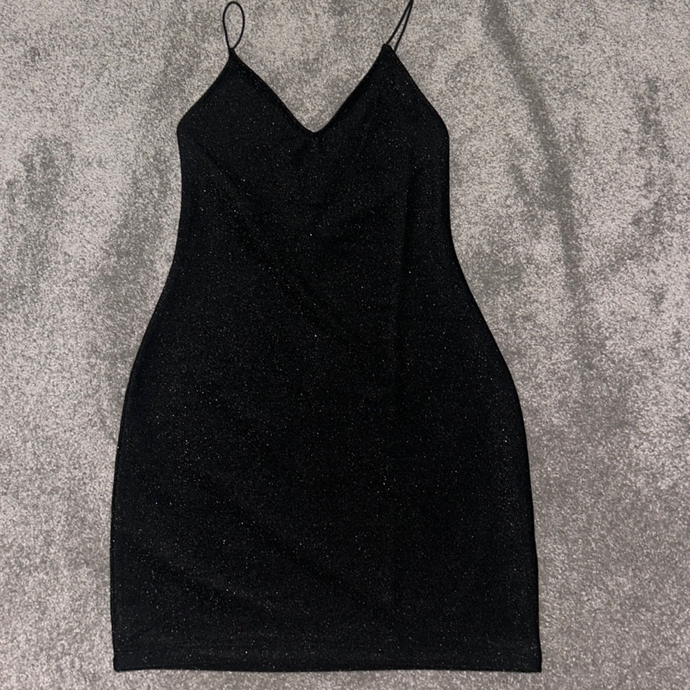 mini black sparkly dress